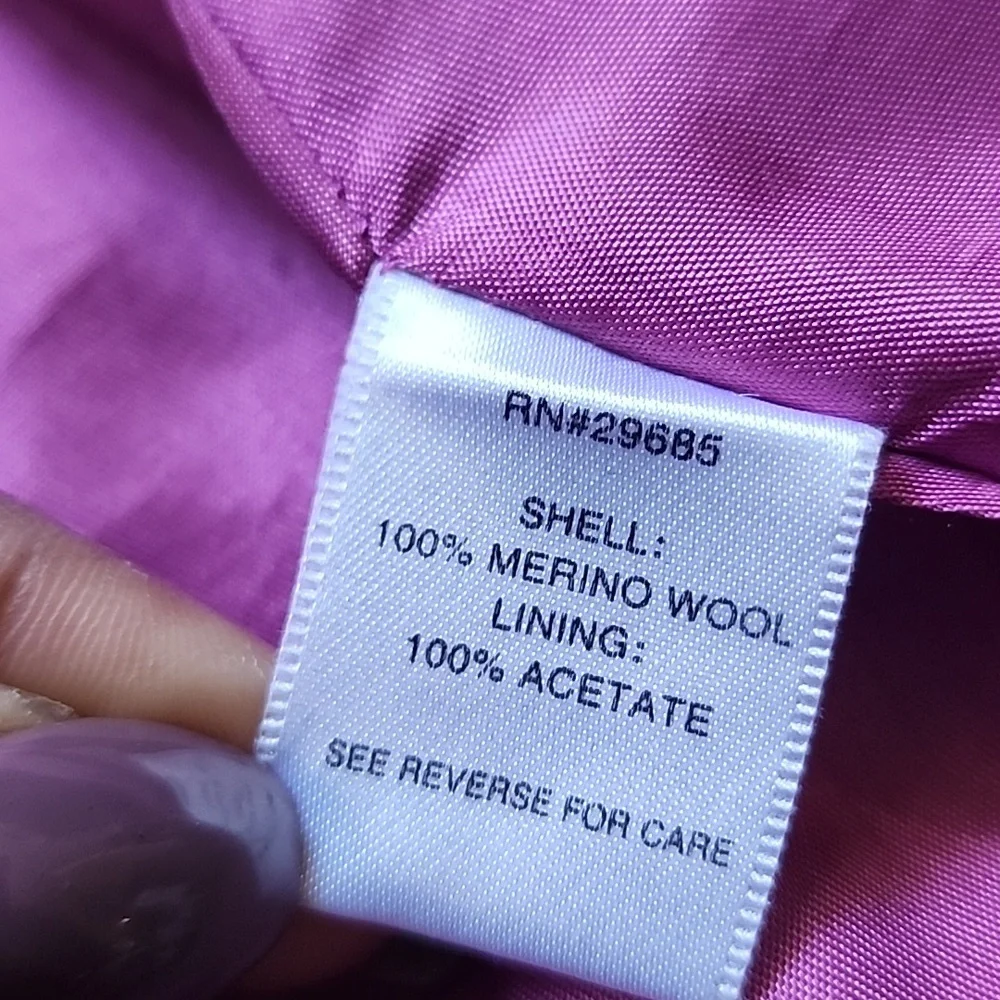 Pendleton Womens 100% Merino Wool Pink Button Down Hip Length Peacoat Sz Medium - Picture 7 of 15
